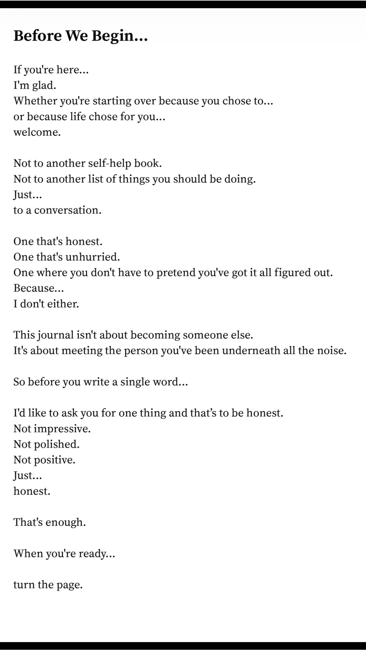 Starting Over
