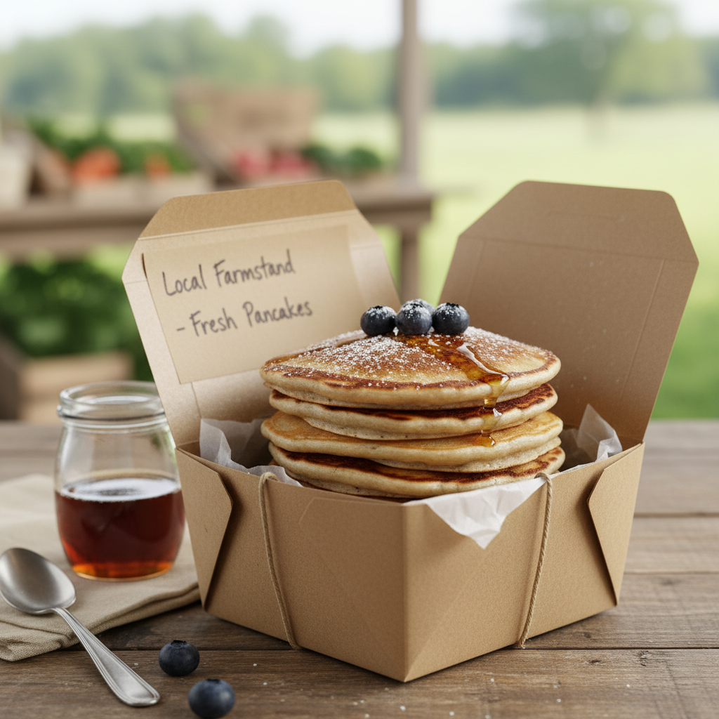 Pancakes in delivery packaging